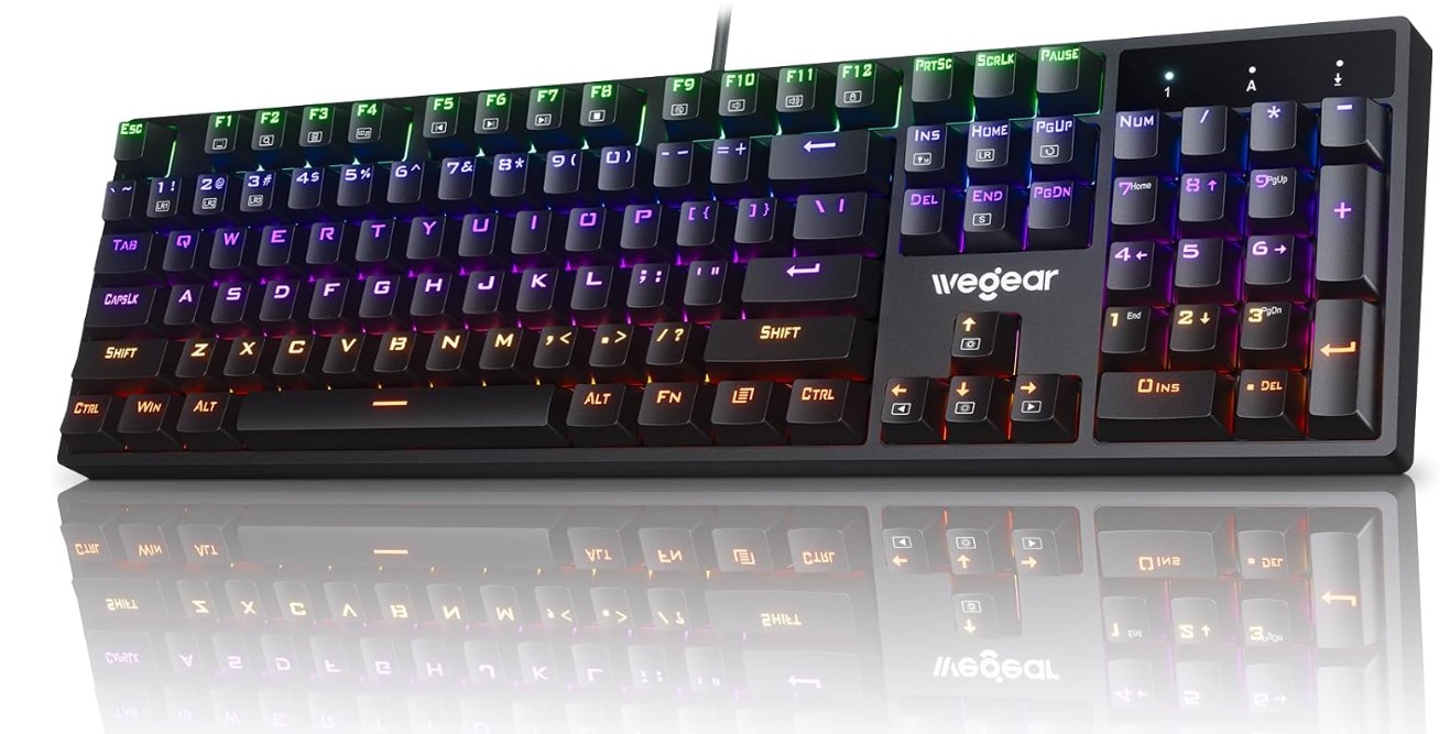 wegear rgb mechanical gaming keyboard blue switch