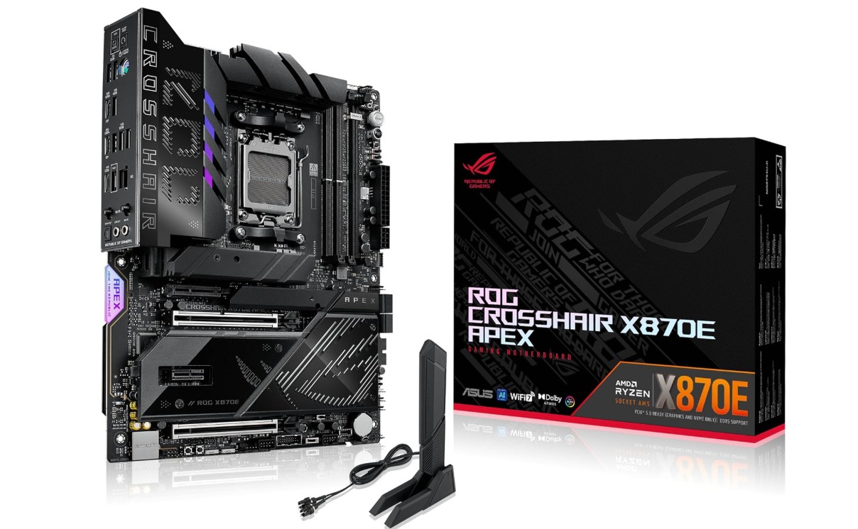 asus rog crosshair x870e apex amd x870e am5 atx motherboard