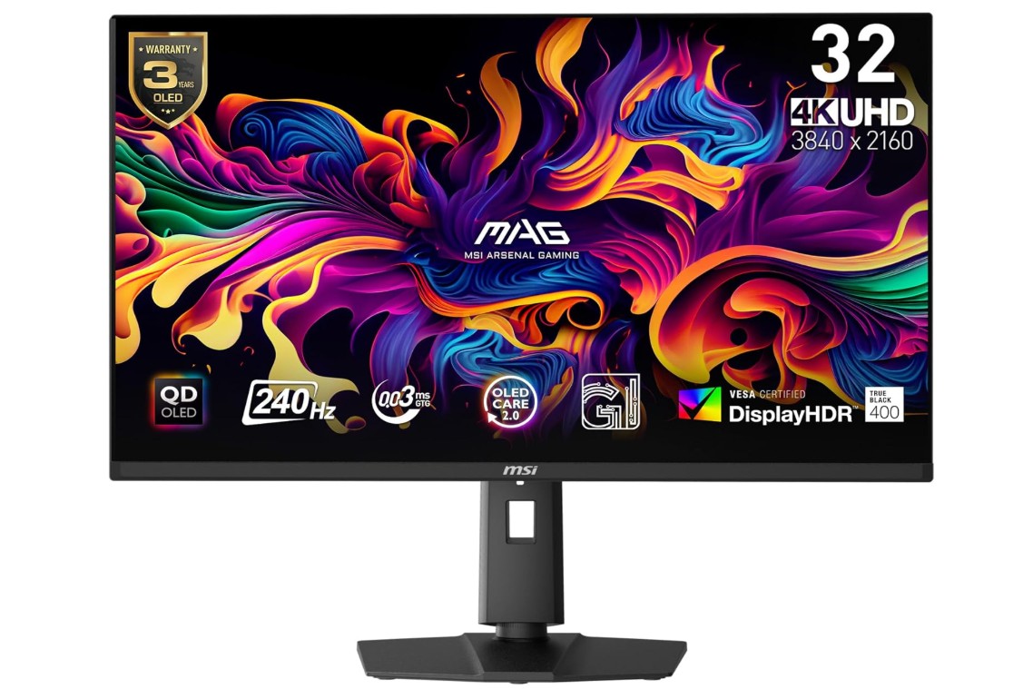 msi mag 321upx qd oled, 32 inch 4k uhd quantum dot oled gaming monitor
