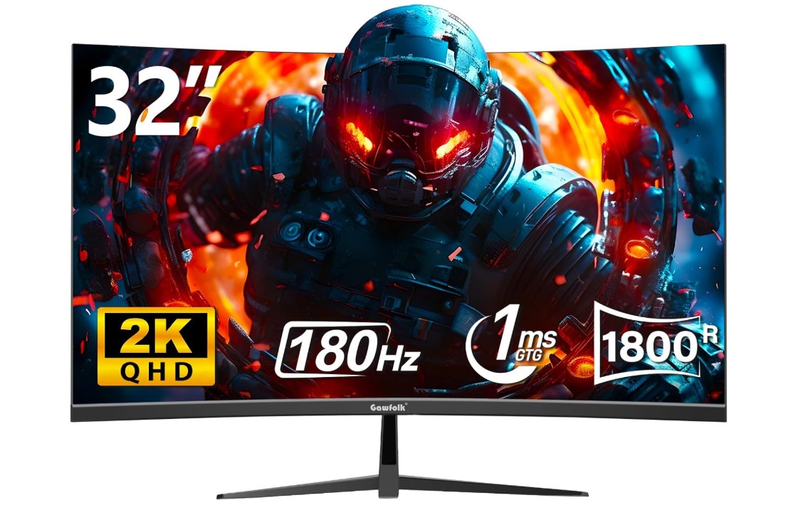 Gawfolk 32 Inch Curved Gaming Monitor